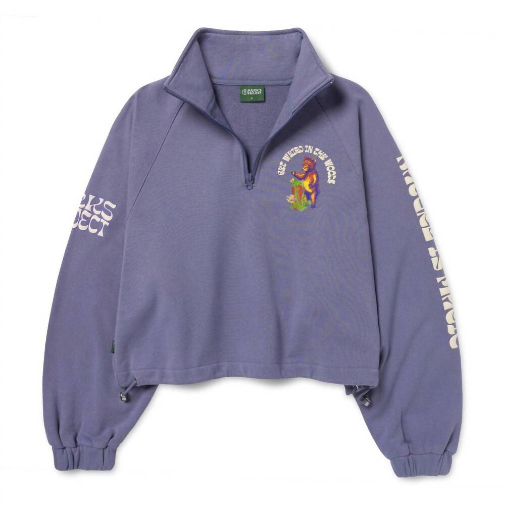 NEW PARKS PROJECT women's nature's magic quarter zip fleece top in silvery blue